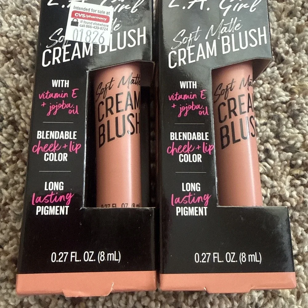 LA Girl Soft Matte Cream Blush, Cutie GBL440 2 Pack